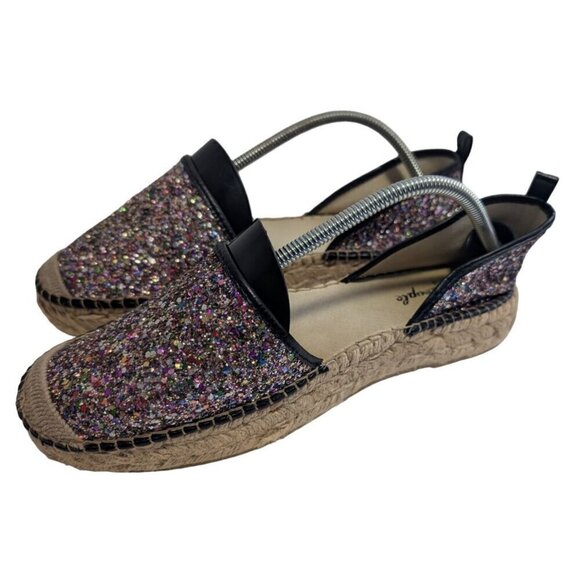 Free People Womens Paradise Glitter Espadrilles Size 9 - Picture 1 of 9
